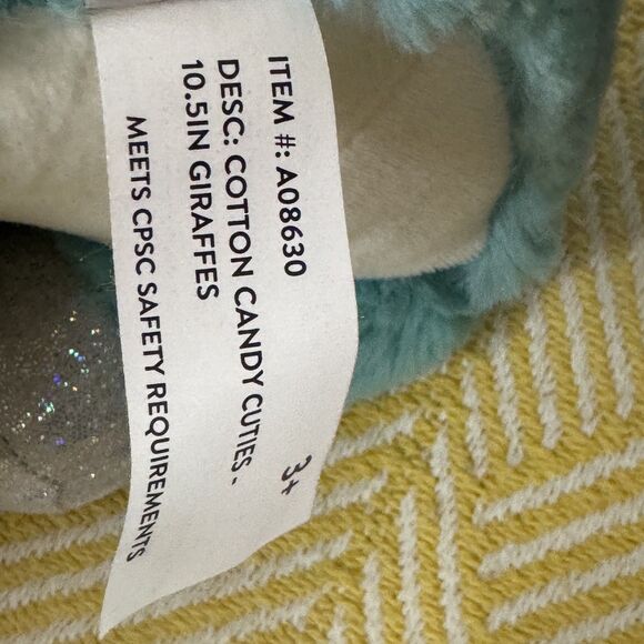 Fiesta Cotton Candy Cuties Giraffe Plush Stuffed Animal Blue NWT 10.5 in bv - Picture 10 of 11